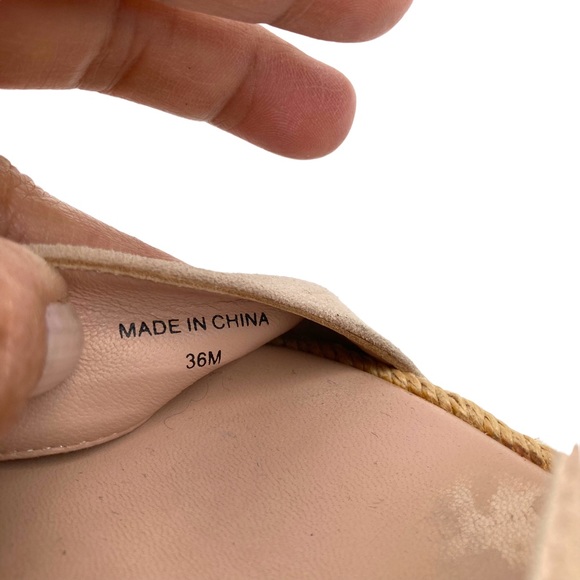Alice + Olivia Platform Sandals Suede Nude Blush Slingback Jute Trim 6 Eur 36M - Picture 9 of 14